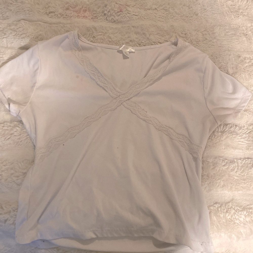 White lace crop top